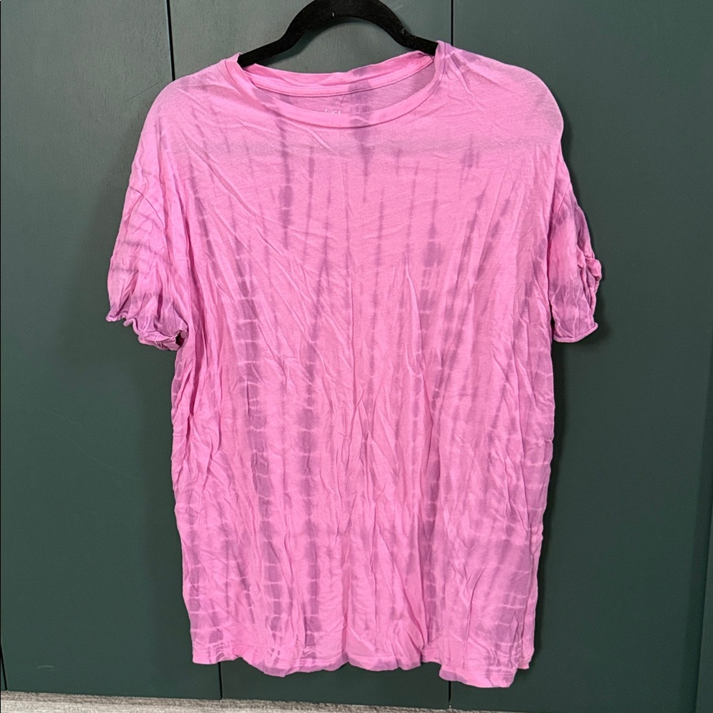 Colsie Pink Tie-Dye Short Sleeve Tee